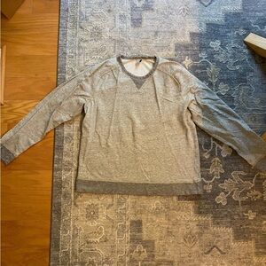 ☀️Lucky Brand - Men’s Plain / Basic Heather Gray Loopback Crew Neck Sweatshirt